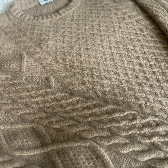 Sunday Best Cable Knit Sweater | Aritzia Merino Wool Blend | Neutral M - Picture 4 of 13
